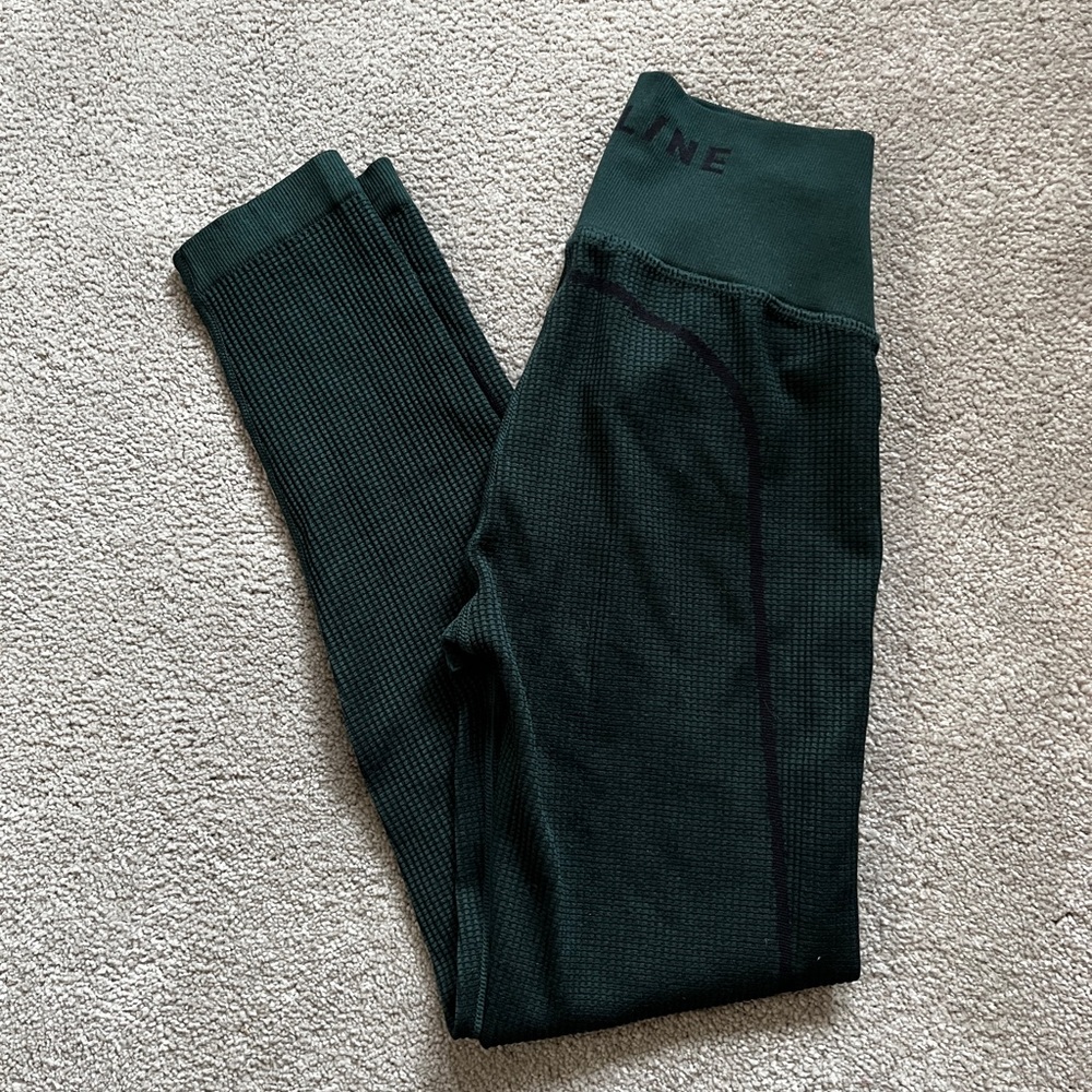 Aerie Offline Waffle Green Leggings